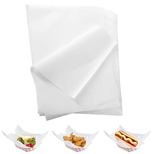 APACALI 500 Hojas de Papel de Mantequilla 28 x 38 cm, Antiadherente para Alimentos, Encerado para Hamburguesas, Sándwiches, Queso y Pan Blanco, Impermeable y Aceite