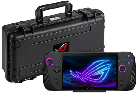 BeisDirect Hartschalen-Schutzhülle für ASUS ROG Ally X, kann Konsole, Netzadapter, Ladekabel, schützende Reisehülle, wasserdichte Hartschalen-Aufbewahrungstasche für ROG Ally X Zubehör halten, Schwarz