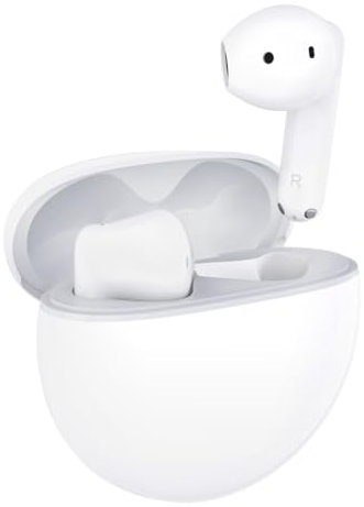 HONOR Choice X7e Auriculares Semiabiertos con Cancelación Activa del Ruido, 40 Horas de Autonomía, Unidad Motriz de 11 mm, Micrófonos Duales AI ENC, Bluetooth 5.3,Blanco