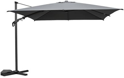 sweeek - Parasol déporté ETRETAT rectangulaire gris 3x4m