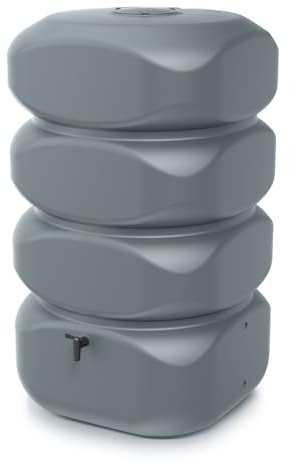 YourCasa Regentonne 700 Liter [Aquablock] mit Öffnung und Deckel - Wassertonne Moderne eckige Form - Regenfass Frostsicher aus Kunststoff Regenwassertonne Regenwassertank Wasserfass Garten (Grau)