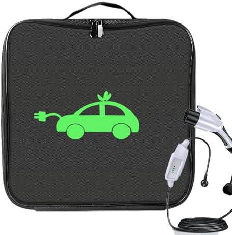Sac de transport pour câble EV – Housse rangement voiture, organiseur prise | Étui portable pour câbles recharge, démarrage batterie, bornes électricité, kit accessoires coffre garage mobilité