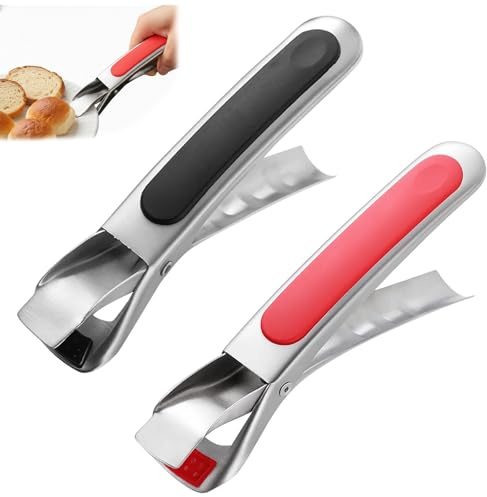 2 Pcs Hot Plate Gripper, Kitchen Tongs, Heat-Resistant Stainless Steel Anti-Scald Tongs, for Moving Hot Plate or Bowls with Food Out from Instant Pot Microwave Oven
