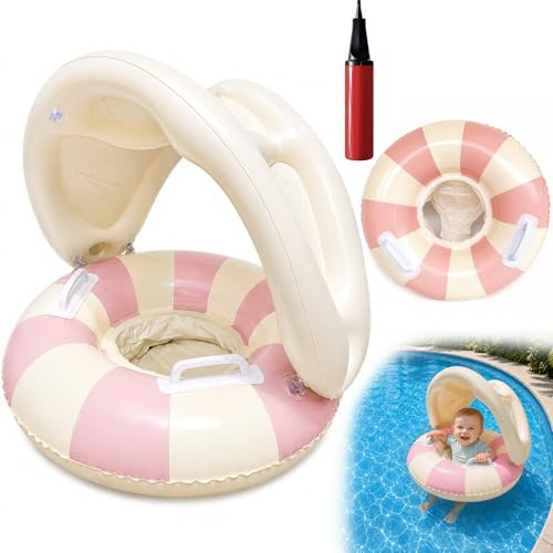 Flotador Bebe con Sombrilla y Asiento de Seguridad, Protección UV UPF 50+