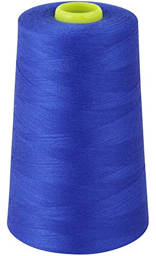 All Purpose Polyester Sewing Thread 40S/2 (Tex27) for Sewing, Quilting, Piecing, Serger and Overlock4 Large Cones of x 5000 Meters (5468 Yard) Cones (Royal Blue)