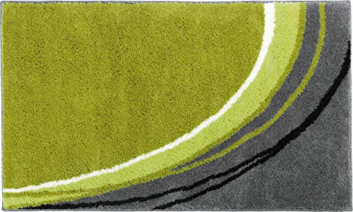 Erwin Müller Badematte Mykonos, Badteppich, Badvorleger rutschhemmend grün Größe 60x100 cm - kuscheliger Hochflor, für Fußbodenheizung geeignet (weitere Farben, Größen)