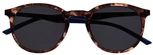 OPULIZE Met Lunettes de Lecture Solaire Monture Ronde et Mince Charnières à Ressort Verres Teintés Anti-Rayures Écailles de Tortue Marron Hommes Femmes S60-2 +3.00