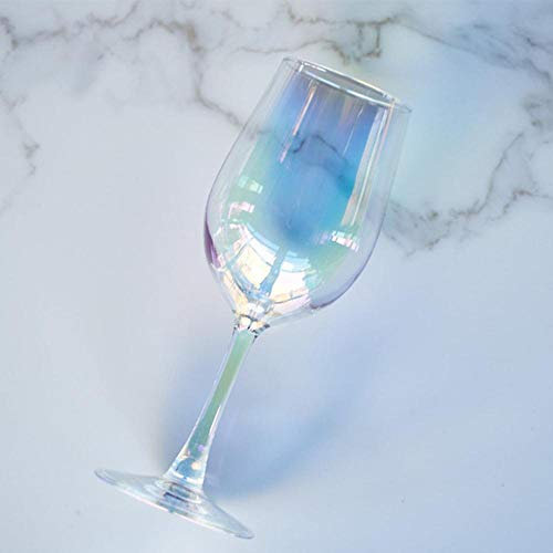 SAGIUSDM Dream Gradient Rainbow Calice Bicchiere da Champagne Bicchiere da Champagne, Vetro Bordeaux con Stelo