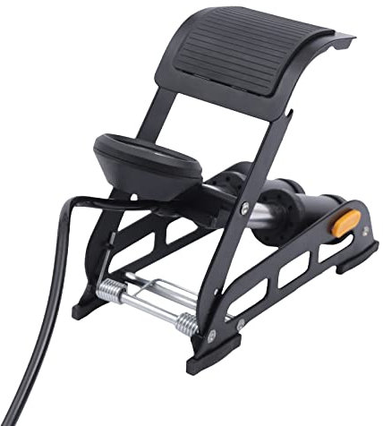 Fußpumpe mit Doppelzylinder Doppel-Stahlzylinder Fußluftpumpe Fahrrad mit Manometer und extra langem Schlauch Luftpumpe Fahrrad alle Ventile auch Auto -Ball -Motorrad