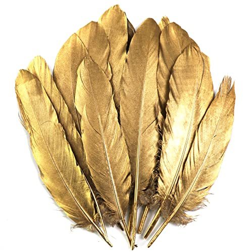15-20cm 50 PCS Gold Feathers Natural Goose Feathers for DIY Wedding Decorations Angel Wings & Fairy Crafts