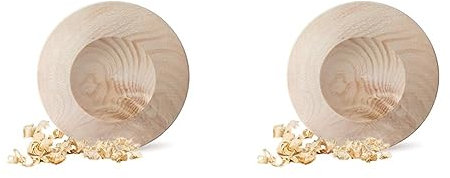 Zirben Familie - bekannt aus dem Fachhandel & der Hotellerie • ZirbenKugel Ablageteller • Duftender Ablageteller aus ZirbenHolz (Packung mit 2)