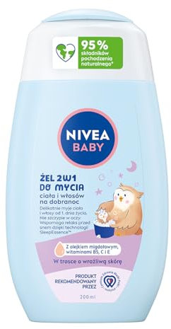 NIVEA BABY Gel 2in1 für Körper & Haare für gute Nacht, 200 ml