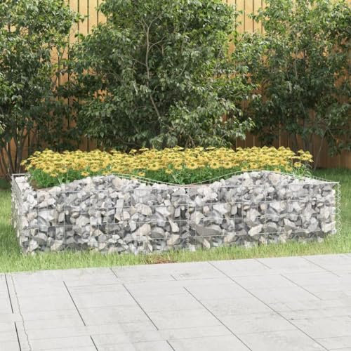 ShGaxin Arriate de gaviones Forma Arco Hierro galvanizado 200x100x50 cm, Mesa De Cultivo, Huerto Domestico, Cultivo De Plantas Aromaticas, Arriate De Jardín - 153550