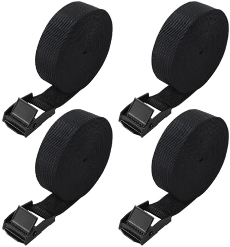 Cinghie di Fissaggio 5M, 4 Pezzi Cinghie di Tensionamento, Carico Cinghie di Tensione con Cricchetto Regolabili Cinghie, Cinghie di Ancoraggio del Bagaglio per Moto, Auto, Portabiciclette