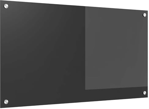 vidaXL Küchenrückwand Dunkelgrau 90 x 50 cm Gehärtetes Glas, Moderne Küchenrückwand, langlebiger hitzebeständiger Glas-Schutz, schlankes Upgrade für den Kochbereich, minimalistisches Schutzpanel