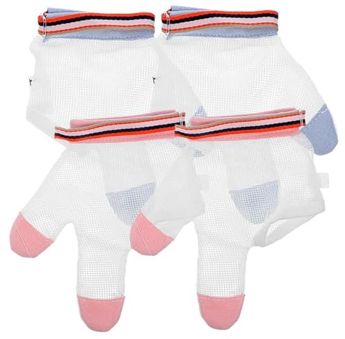 LOLIPPYY 2 Paar Ringbeißhandschuhe Handhandschuhe Saughandschuhe Beißhandschuh Saughandschuhe Tür Fingerstopper Nägelkauen Nagellack Bohrstopper Eingewachsene Zehennägel Kit Babys Gelnetz