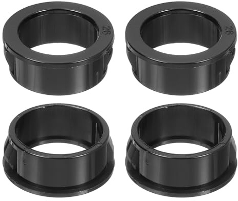 QUARKZMAN 28 Pcs Passe-câble à Clip Douille, Diamètre de Montage 1-1/32 Noir Rond Nylon Passe-câble à Clip Protecteur, Passe-câble en Plastique pour Câblage