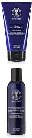 Bundle of Neal's Yard Remedies Close Shave Cream For Men, Softens & Smoothes Skin140ml + Neal's Yard Remedies | Invigorating Hair & Body Wash | Gifts for Men | Certified Organic 200ml