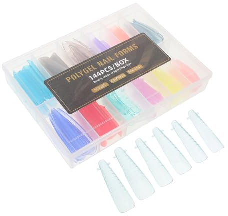 SAFIGLE 144pezzi Unghie Finte Quadrate Estensione Trasparente Preformata per Manicure Gel Copertura Completa Punte Lunghe Sagomate per Unghie Acriliche di Finte Artificiali per Salone Fai