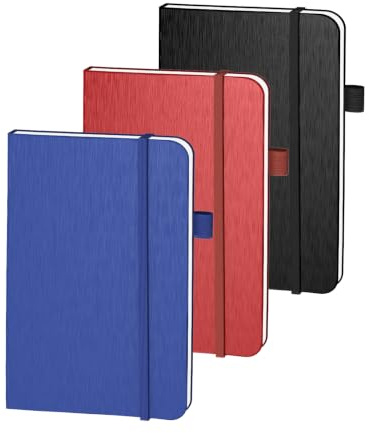 ONAVIA Carnet De Poche A6 Rigide Ligné Pack 3, 80 Pages | 160 Pages, 10,5 × 14,8 cm, Couverture Rigide, Ligné, Carnet Pour Travail, Voyage Et Notes Quotidiennes