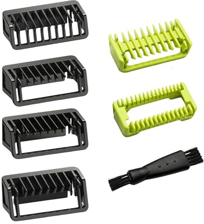 Clog Kit Compatible with O Blade - 4 Beard Clogs 0.039/0.079/0.118/5 mm - 1 Body Comb - 1 Skin Protector Sensitive Areas - 1 Cleaning Brush - Models QP2520 QP2530 QP2620 QP2630