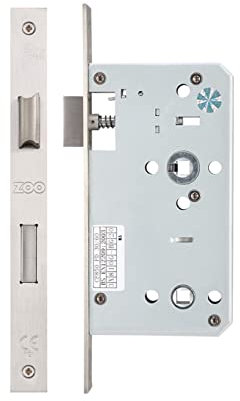 Zoo ZDL7860 Mortice DIN Bathroom Latch & Deadbolt Lock 60mm Backset Satin Stainless Steel