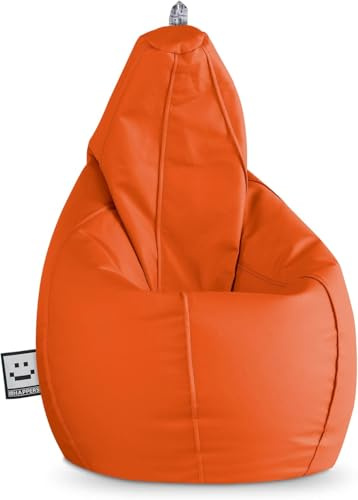 Pouf Poltrona Gigante a Sacco con Imbottitura per Sedersi Grande Puff per Bambini Adulti Morbido Puffo Bean Bag Chair per Salotto Lettura Arancione XXL