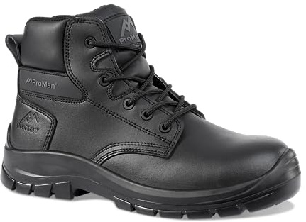 Rock Fall Georgia Black Steel Toe Cap Black Boot, Fully Waterproof Safety Boots, SRC Slip Rated Work, Shock Absorbing Midsole and Oil Resistant UK 9