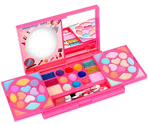 Kids Makeup Kit for Girl, Washable Real Safe & Non-Toxic Makeup Set, Princess Toys for 3-6 Year Old Kids Girl Toys Christmas & Birthday Gift