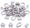 Swpeet 24Pcs M3 (5/16) Wire Rope Accessory Set, Included M3 Wire Rope Cable Clip Clamp, M3 Stainless Steel Thimble, 3mm Aluminum Crimping Loop Sleeve Perfect for 1/8 inch Wire Rope Cable (M3)