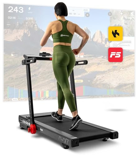 Hop-Sport Aspire Elektrisches Laufband für Zuhause, Walking Pad Klappbar, mit Display & 15° Steigung, 18 km/h Max. Geschwindigkeit, 150 kg Max. Belastbarkeit