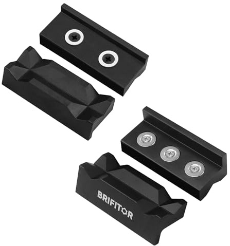 BRIFITOR Aluminum 4 Vise Jaws Pads & Nylon Vise Soft Jaws For Bench Vise, AN Fitting Vice Covers, Non Scratches & Strong Magnetic For DIY Lover and Car Enthusiast, 2 Pairs
