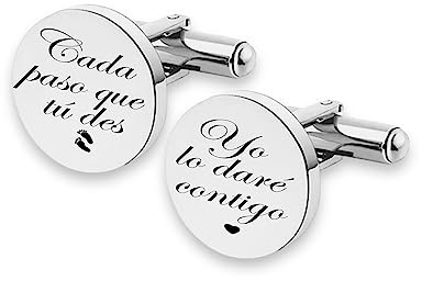 Soul | Gemelos Boda Acero Inoxidable Regalo Novio Padrino | Cada paso que tú des