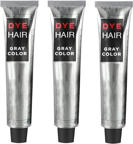Qklovni Crema de tinte para el cabello gris plateado, crema permanente para el cabello, crema de color gris claro, diferentes tonos plateados, tinte plateado metálico permanente unisex (3 piezas)