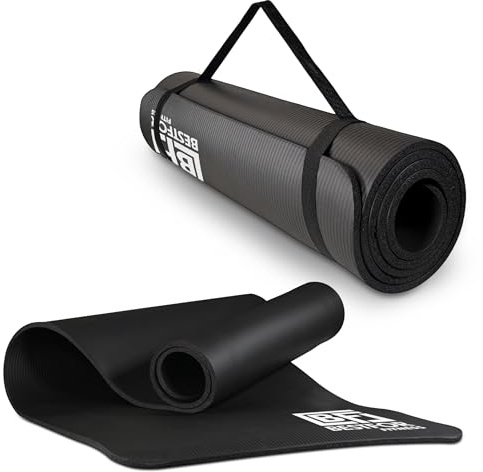Bestfor Yoga 180x60cm 10mm Cushioned Foam Mat with Exercise Chart, Fitness, Rehabilitation, Therapy Workout by Men and Women at Home, Gym on The Move Roll-Up