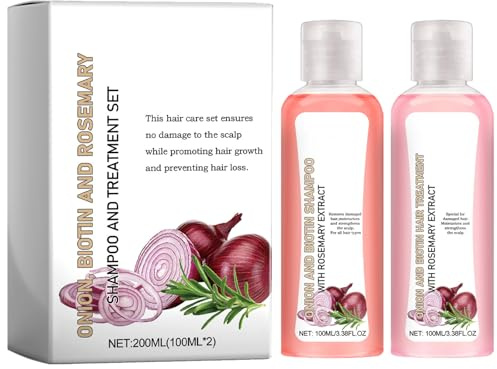 Rosmarin Shampoo,Biotin Haare,Hair Growth Shampoo,Onion Biotin and Rosemary,Hair Conditioner with Rosemary and Onion Extract,Repairs Hair 2PC