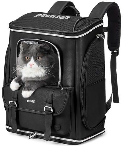 Pecute mochila gato reducción de carga antigravedad, mochila ergonómica para gatos,mochila de descompresión para gatos transporte, adecuada para viajar con mascotas, visitar al médico, hacer caminatas