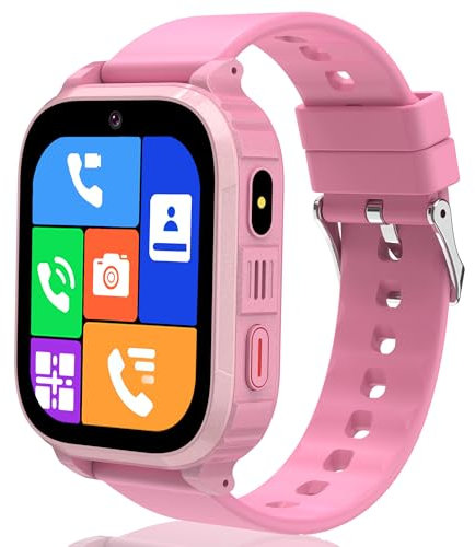 Moikmlih GPS Smartwatch Kinder mit 1,83“ HD-Bildschirm 4G Video- und Telefonanrufen, SOS, mit Echtzeitortung und Schulmodus, Ausgezeichnetes Geschenk für Jungen und Mädchen von 5 bis 14 Jahren