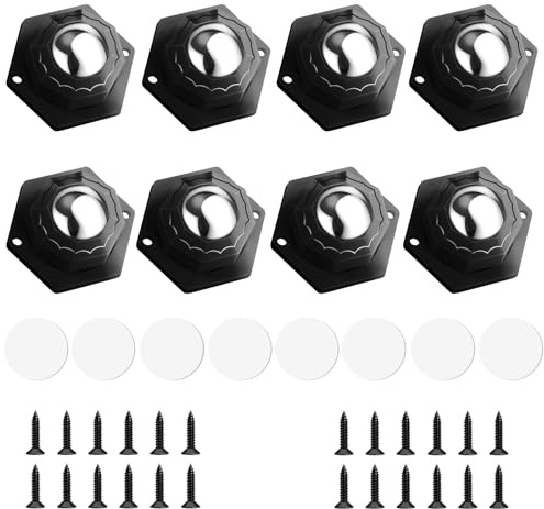 Flintronic Ruote per Mobili, 8 Pezzi Ruote per Mobili Pesanti, Caricare 200kg, Girevoli a 360°, senza segni sul pavimento, per Spostare Mobili, Tavolo, Armadio i -Nero