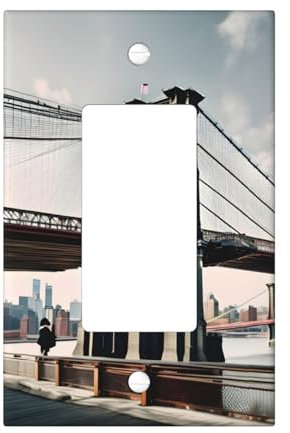 Brooklyn Bridge s Print Outlet Covers 1 placa de pared de tamaño estándar, cubiertas de policarbonato de doble salida