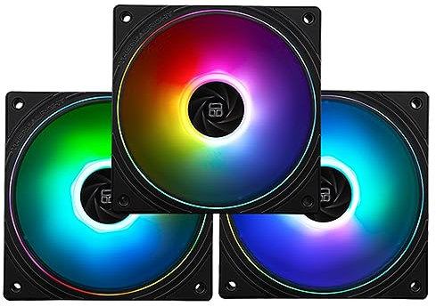 TR-TL-S12-S X3 CPU Fan 120mm ARGB Case Cooler Fan Comes with ARGB Lighting Effect,PC PWM Silent Computer Fan with 1500RPM Speed, CPU Cooling Fan Black(TL-S12-S X3)