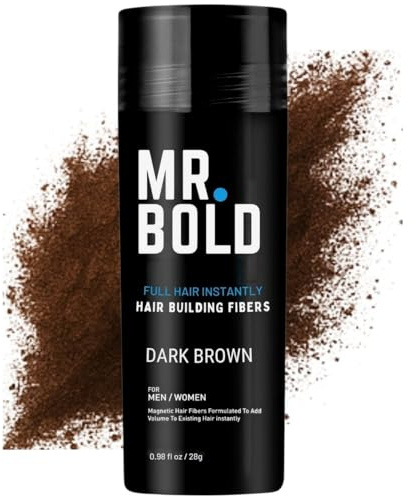 Hair Fibres DARK BROWN for Thinning Hair, Natural Keratin Hair Fibres for men & Women for Instant Result, Concealer for Thicker, Fuller Hair, Undetectable & Secure, Premium Long-Lasting Hold (28g)