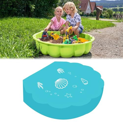Housse de protection en forme de coquillage, 100 x 15 cm, bleue, pour bac à sable, coquillage, étanche, étanche au sable