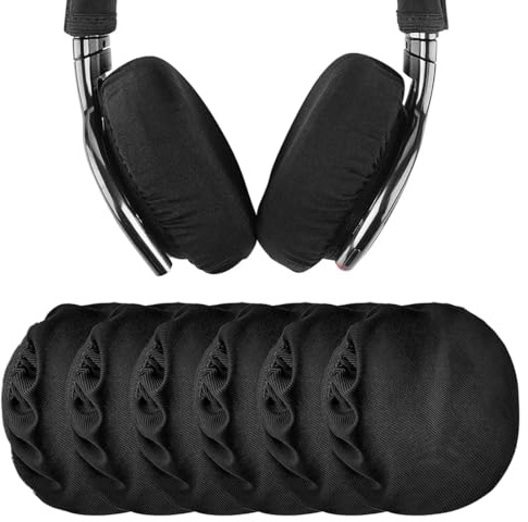 6 Pièces Coussinets d'Oreilles pour Casque, Housses de Casque Extensibles Lavables, pour Plupart des Écouteurs d'oreille, Casque Jeu
