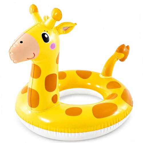 HOMAVEL uppblåsbar Simring – poolring med djurmotiv, enhörning, dino, lama, flamingo, björn – simhjälp för strand, badkar och trädgårdspool – 55–91 cm
