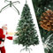 tectake® Albero di Natale Artificiale con Pigne, 180 cm, 705 Punte, Albero di Natale Verde con Supporto, Aspetto Naturale, Facile da Pulire, Montaggio Rapido, Peso 5,5 kg