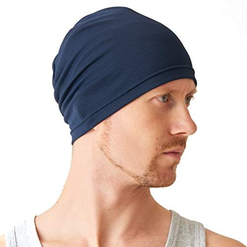 CHARM Casualbox | Hombres Deportes Gorros Beanie - Ligero Peso Sudor Absorción Damas Buena Forma Correr Ciclismo Gimnasio Activo Ponerse Marina