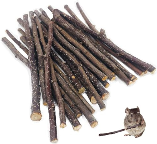 Palitos de Manzana Natural para Animales Pequeños, Hámster Juguetes para Masticar Roedores Mascotas Dientes Molares Golosinas Juguetes para Conejo Loro Conejito Chinchilla Conejillo y Útil.100 g/Set