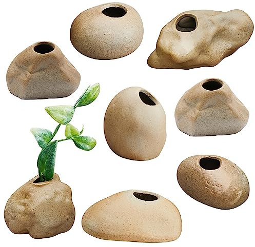 Norme 8 Pcs Aquarium Plant Pots Ceramic Aquarium Plant Holder Aquatic Cup Holder Aquarium Planter Fish Tank Decorations for Plants Cultivation