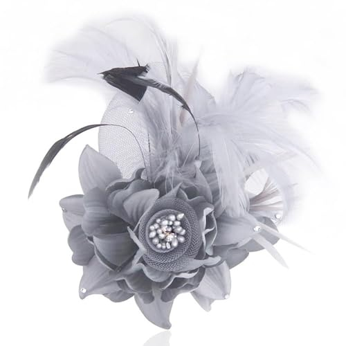 Broche de flores elegante para mujer, pluma, fiesta de boda, pinza para el cabello, floral, sombrero, chal, vestido, traje, ropa de ceremonia, accesorios, corpiño, joyería vintage Cz, regalos